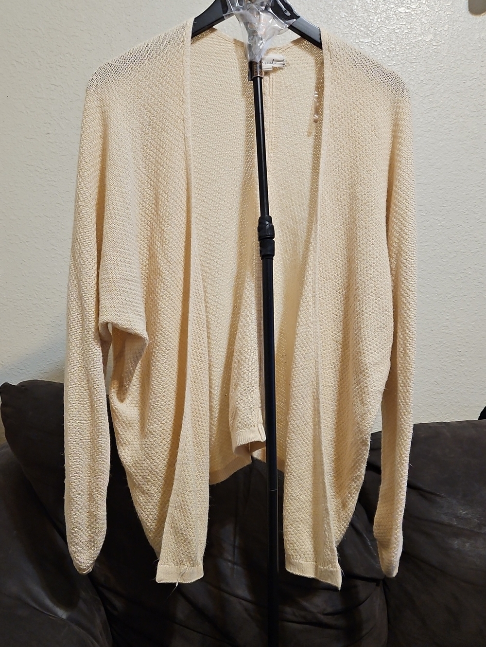 Light Cream Open-Front Women's Cardigan Sweater
